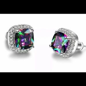 1.0 Carats Mystic Topaz Swarkovski Earrings